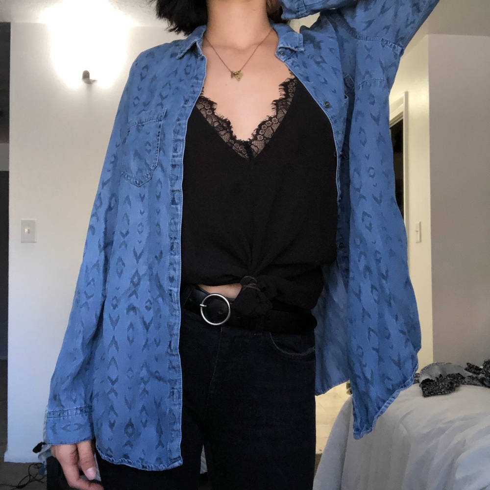 🎄Maternity Chambray Wendy bellissimo Western top